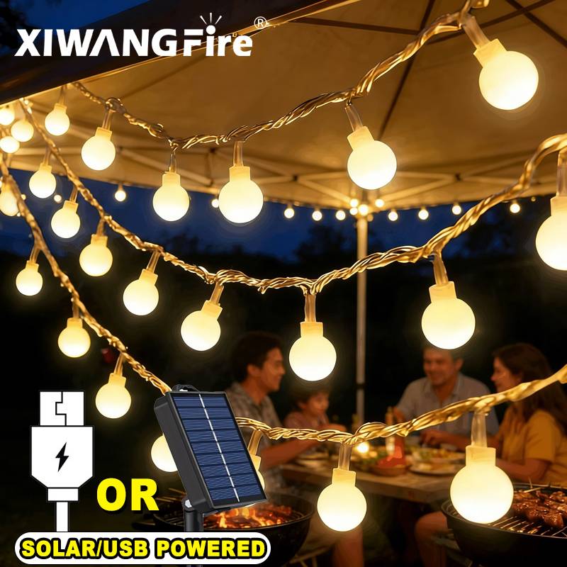 Outdoor Lighting Led - 3-10M Solar/USB/Batterij Lichtslingers, Fairy Globe Ball