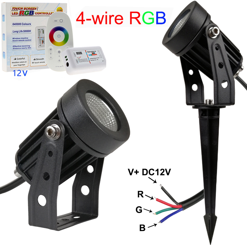 Wired Pathway Light - Tuinlamp met afstandsbediening, RGB 4-draads COB,