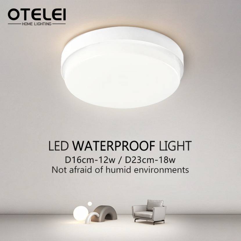 Outdoor Lighting Under Roof - Moderne badkamer LED-plafondlamp buitenverlichting rond IP65