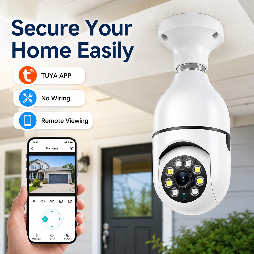 Outdoor Lighting Under Roof - E27 1080P HD TUYA Lampcamera Beveiliging
