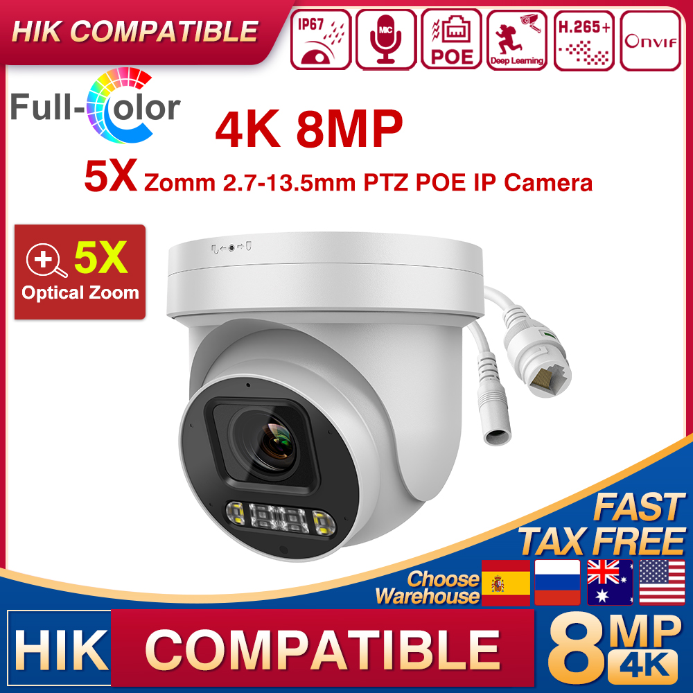 Outdoor Lighting Under Roof - Hikvision-compatibele 4K 8MP 5x zoom PTZ