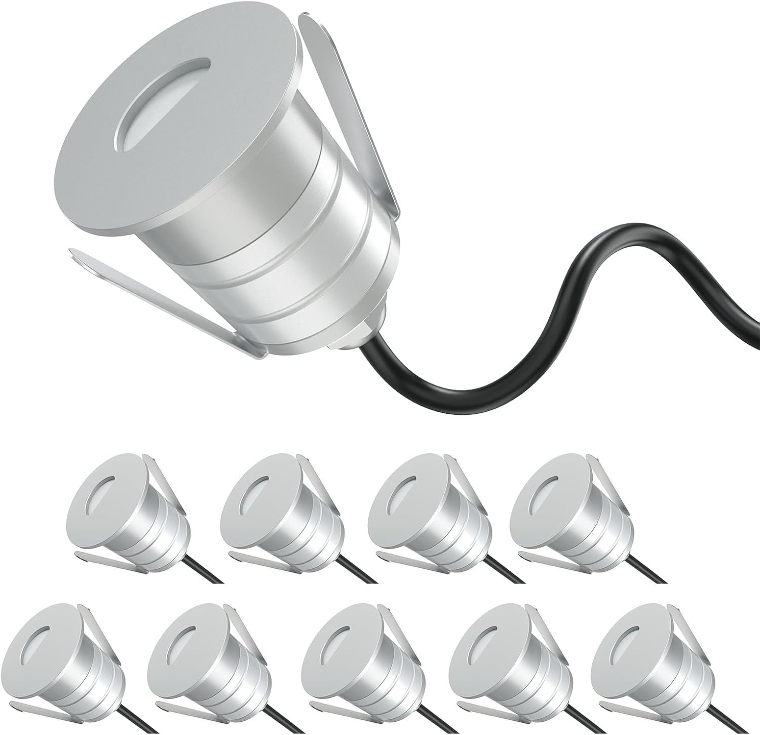 Ground Light Recessed - Verzonken LED-trapverlichting 1W 10Packs Mini-dekverlichting, 12V
