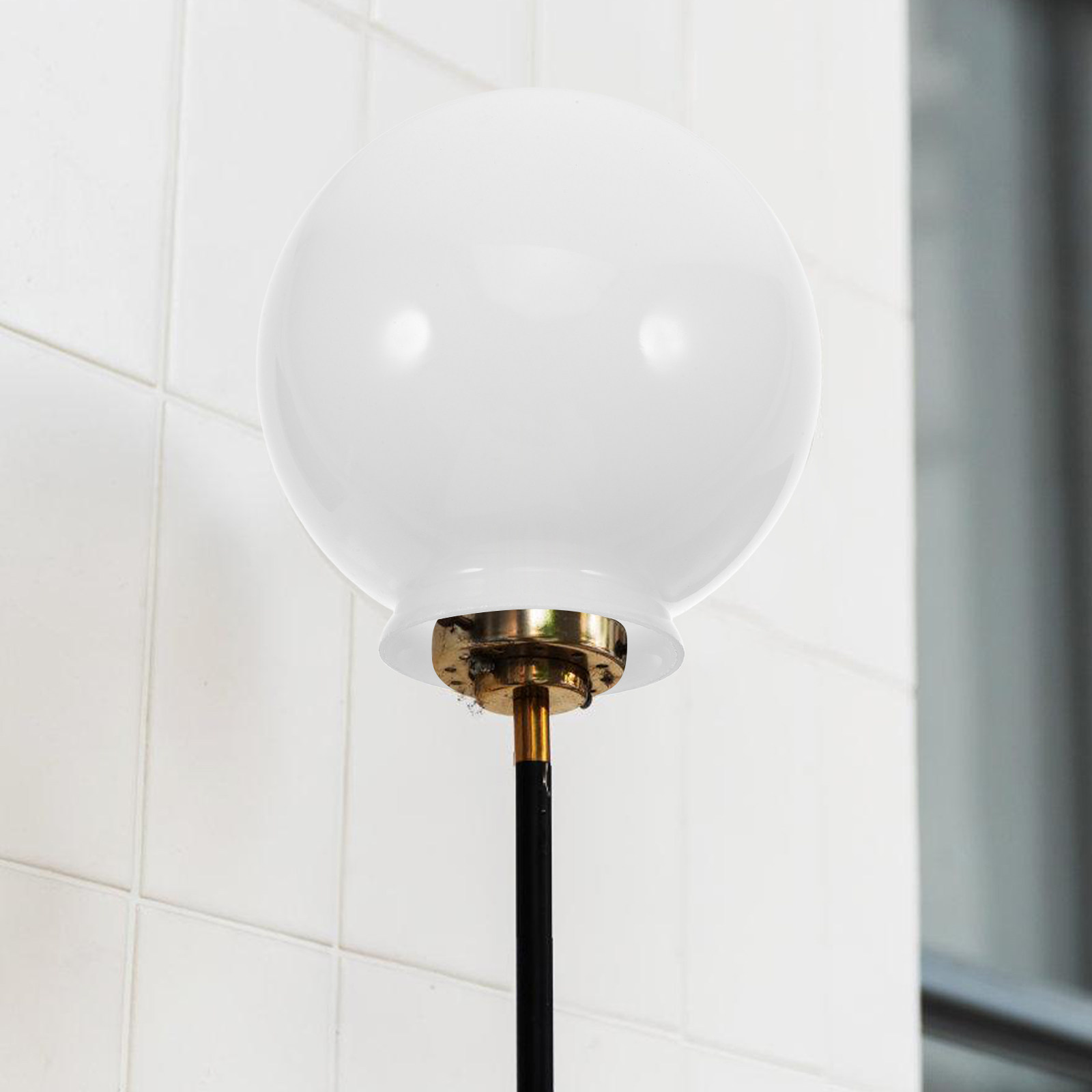Outdoor Lighting Glass Replacement - Ronde, witte lampenkap van opaalglas, geschikt