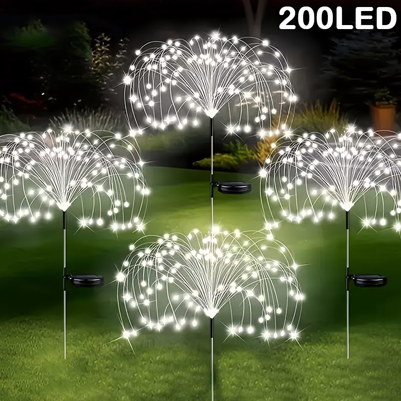 Wired Pathway Light - 200LED Solar Vuurwerklamp Buiten Paardebloem Licht