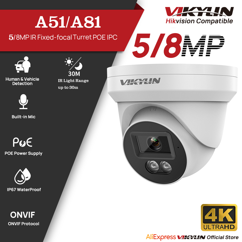 Outdoor Lighting No Electricity - VIKYLIN 5/8MP HD IP-beveiligingscamera Poe 4K