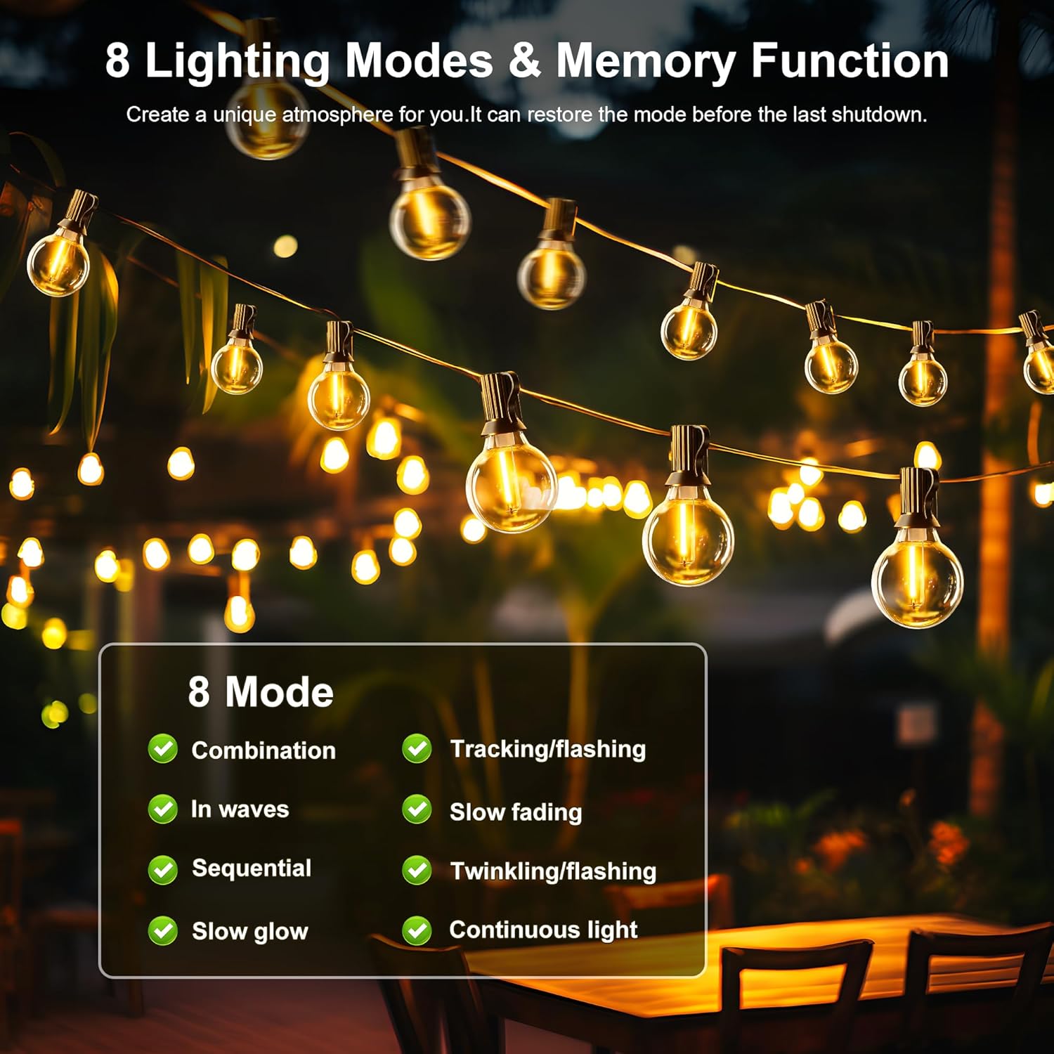 Solar lichtslingers buiten G40 - String Light Bistro recensie en prijs