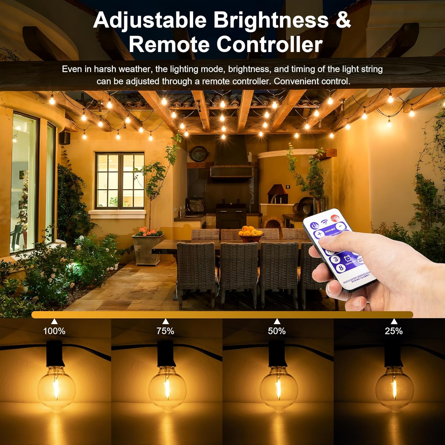 Solar lichtslingers buiten G40 - String Light Bistro recensie en prijs