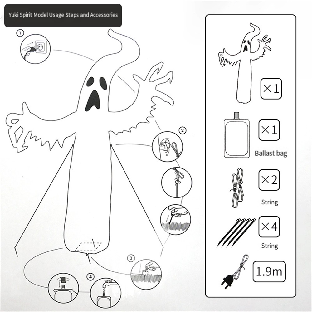 Halloween opblaasbare geest, L - Outdoor Lighting For Front Of House recensie en prijs