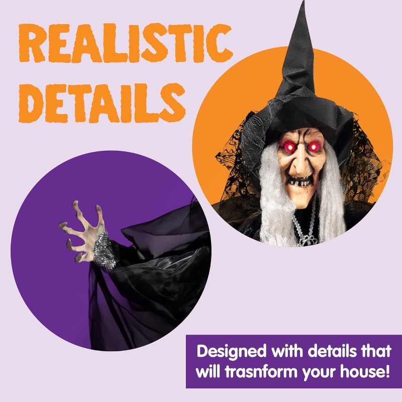 47'' Geanimeerde Heks Hallowee - Outdoor Lighting For Front Of House recensie en prijs
